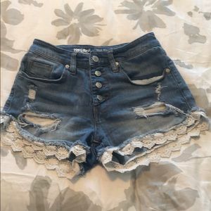 High rise jean shorts